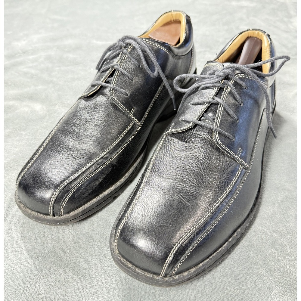 Dockers Shoes Mens Size 10.5W Black Leather Lace Up All Motion Comfort 90-29024